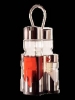 Menage Salz/Pfeffer/Essig/Öl  Höhe 23cm Edelstahl rostfrei und Glas, mit Tropfenfänger